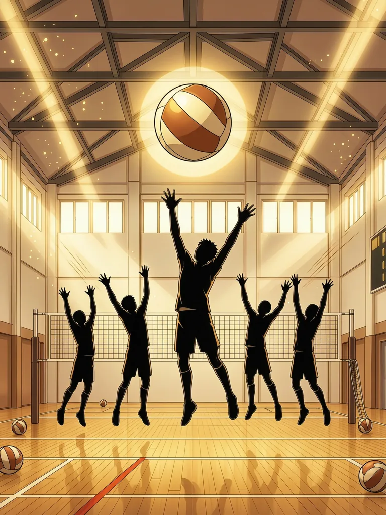 Original illustration evoking the mood of Haikyu!!